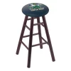 Holland Bar Stool Co. Oak Counter Stool, Dark Cherry Finish, Notre Dame Leprechaun Seat