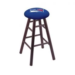 Holland Bar Stool Co. Oak Bar Stool, Dark Cherry Finish, New York Rangers Seat