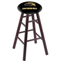 Holland Bar Stool Co. Oak Bar Stool, Dark Cherry Finish, Southern Miss Seat