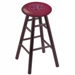 Holland Bar Stool Co. Oak Bar Stool, Dark Cherry Finish, Texas A&M Seat