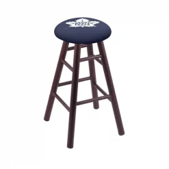 Holland Bar Stool Co. Oak Counter Stool, Dark Cherry Finish, Toronto Maple Leafs Seat