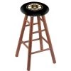 Holland Bar Stool Co. Oak Counter Stool, Medium Finish, Boston Bruins Seat