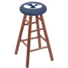 Holland Bar Stool Co. Oak Counter Stool, Medium Finish, Brigham Young Seat