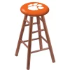 Holland Bar Stool Co. Oak Bar Stool, Medium Finish, Clemson Seat