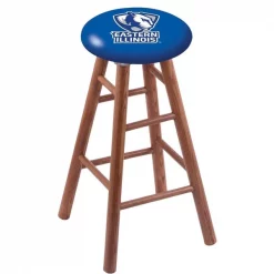 Holland Bar Stool Co. Oak Counter Stool, Medium Finish, Eastern Illinois Seat