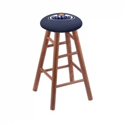 Holland Bar Stool Co. Oak Counter Stool, Medium Finish, Edmonton Oilers Seat