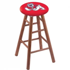 Holland Bar Stool Co. Oak Counter Stool, Medium Finish, Fresno State Seat