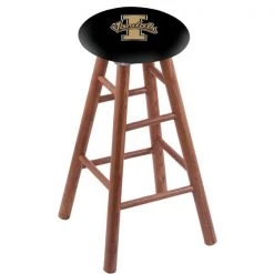 Holland Bar Stool Co. Oak Counter Stool, Medium Finish, Idaho Seat