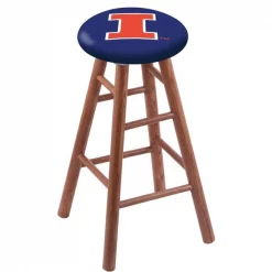 Holland Bar Stool Co. Oak Bar Stool, Medium Finish, Illinois Seat