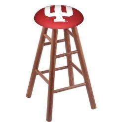Holland Bar Stool Co. Oak Counter Stool, Medium Finish, Indiana Seat