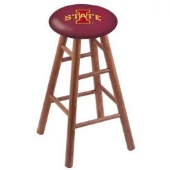 Holland Bar Stool Co. Oak Bar Stool, Medium Finish, Iowa State Seat