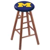 Holland Bar Stool Co. Oak Counter Stool, Medium Finish, Michigan Seat