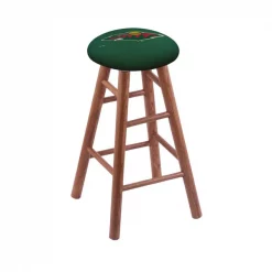Holland Bar Stool Co. Oak Counter Stool, Medium Finish, Minnesota Wild Seat