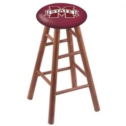 Holland Bar Stool Co. Oak Bar Stool, Medium Finish, Mississippi State Seat