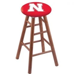 Holland Bar Stool Co. Oak Counter Stool, Medium Finish, Nebraska Seat