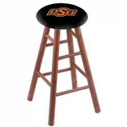 Holland Bar Stool Co. Oak Counter Stool, Medium Finish, Oklahoma State Seat