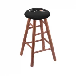 Holland Bar Stool Co. Oak Counter Stool, Medium Finish, Philadelphia Flyers Seat