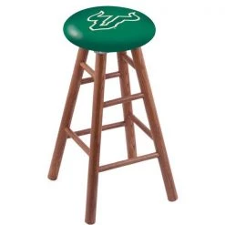 Holland Bar Stool Co. Oak Counter Stool, Medium Finish, South Florida Seat