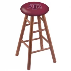 Holland Bar Stool Co. Oak Counter Stool, Medium Finish, Texas A&M Seat