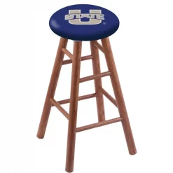 Holland Bar Stool Co. Oak Counter Stool, Medium Finish, Utah State Seat