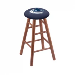Holland Bar Stool Co. Oak Counter Stool, Medium Finish, Vancouver Canucks Seat