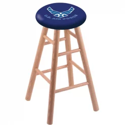 Holland Bar Stool Co. Oak Counter Stool, Natural Finish, U.S. Air Force Seat