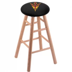 Holland Bar Stool Co. Oak Counter Stool, Natural Finish, Arizona State Pitchfork Seat