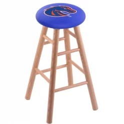 Holland Bar Stool Co. Oak Counter Stool, Natural Finish, Boise State Seat
