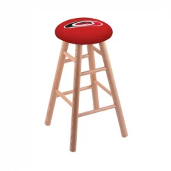 Holland Bar Stool Co. Oak Counter Stool, Natural Finish, Carolina Hurricanes Seat
