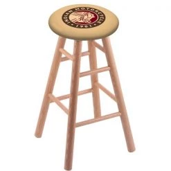 Holland Bar Stool Co. Oak Bar Stool, Natural Finish, Indian Motorcycle Seat