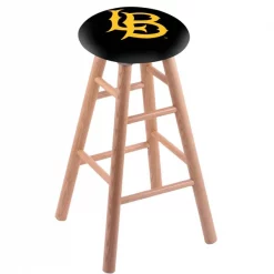 Holland Bar Stool Co. Oak Counter Stool, Natural Finish, Long Beach State University Seat