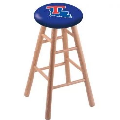 Holland Bar Stool Co. Oak Counter Stool, Natural Finish, Louisiana Tech Seat