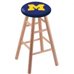 Holland Bar Stool Co. Oak Bar Stool, Natural Finish, Michigan Seat