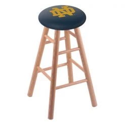 Holland Bar Stool Co. Oak Bar Stool, Natural Finish, Notre Dame (ND) Seat