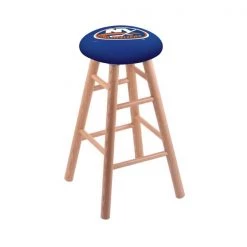 Holland Bar Stool Co. Oak Counter Stool, Natural Finish, New York Islanders Seat