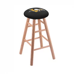 Holland Bar Stool Co. Oak Counter Stool, Natural Finish, Pittsburgh Penguins Seat