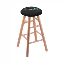 Holland Bar Stool Co. Oak Counter Stool, Natural Finish, San Jose Sharks Seat