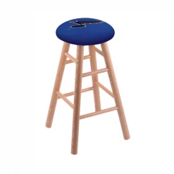 Holland Bar Stool Co. Oak Counter Stool, Natural Finish, St Louis Blues Seat