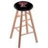 Holland Bar Stool Co. Oak Counter Stool, Natural Finish, Texas Tech Seat