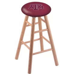 Holland Bar Stool Co. Oak Counter Stool, Natural Finish, Texas A&M Seat