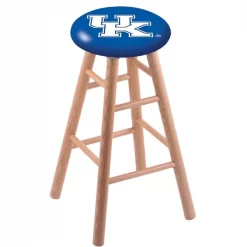 Holland Bar Stool Co. Oak Counter Stool, Natural Finish, Kentucky "UK" Seat
