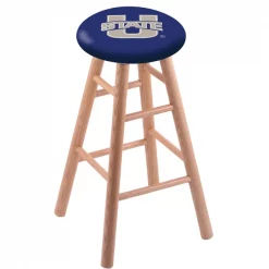 Holland Bar Stool Co. Oak Counter Stool, Natural Finish, Utah State Seat