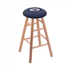 Holland Bar Stool Co. Oak Counter Stool, Natural Finish, Winnipeg Jets Seat