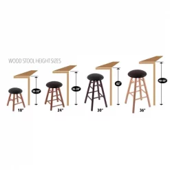 Holland Bar Stool Co. Maple Counter Stool, Medium Finish, Butler University Seat -Kitchen & Dining Furniture Sales Store Holland20Bar20Stool20Co WoodStoolxxCounterDiagram 208