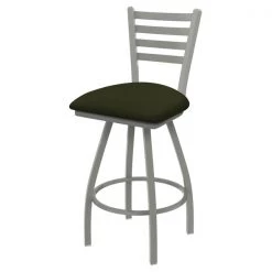 Holland Bar Stool Co. 30" Swivel Bar Stool, Nickel Finish, Canter Pine Seat