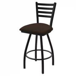 Holland Bar Stool Co. 30" Swivel Bar Stool, Black Wrinkle, Rein Coffee Seat