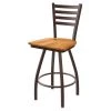 Holland Bar Stool Co. 30" Swivel Bar Stool, Brnz Finish, Med Maple Seat