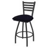 Holland Bar Stool Co. 30" Swivel Bar Stool, Pewter Finish, Canter Twilight Seat