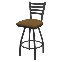 Holland Bar Stool Co. 30" Swivel Bar Stool, Pewter Finish, Canter Saddle Seat