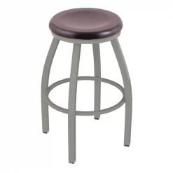 Holland Bar Stool Co. 30" Swivel Bar Stool, Nickel Finish, Dark Cherry Maple Seat